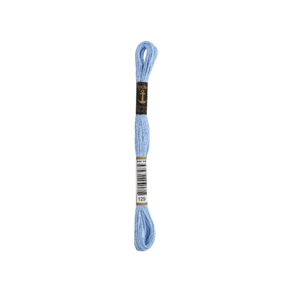 Anchor Sticktwist 8m, azurblau, Baumwolle, Farbe 129, 6-fädig