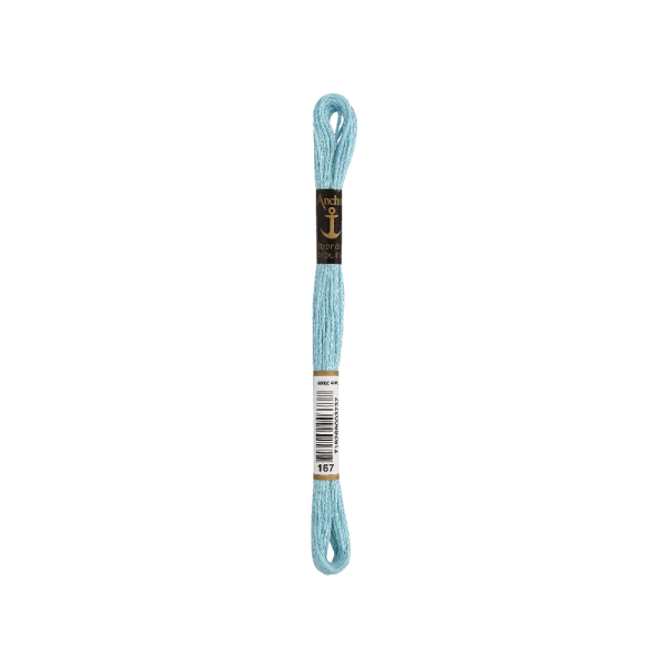 Anchor Sticktwist 8m, blu cristallo, cotone, colore 167, 6 fili
