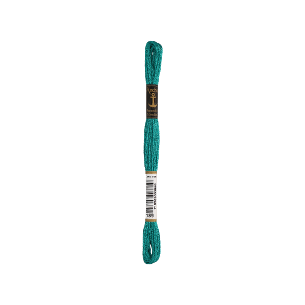 Anchor Sticktwist 8m, jade groen, katoen, kleur 189, 6-draads