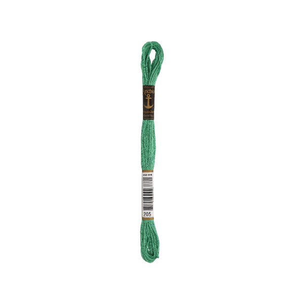 Anchor Sticktwist 8m, verde fosforoso, cotone, colore 205, 6 fili