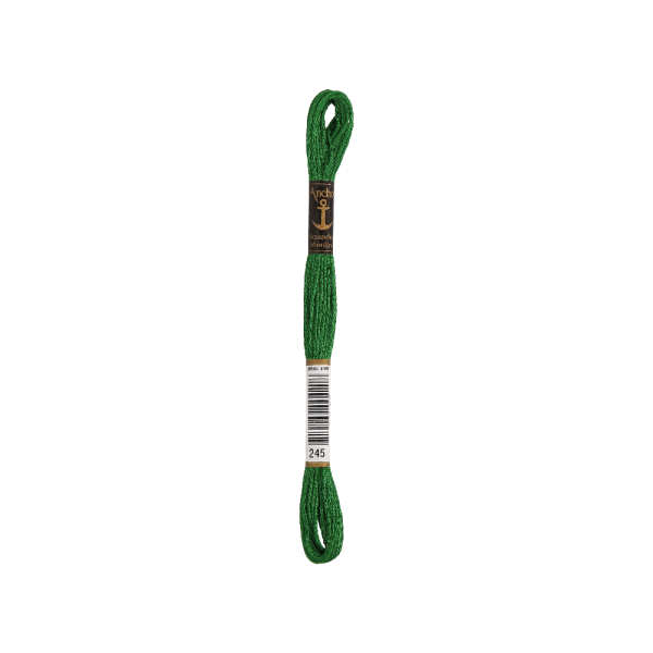 Anchor Sticktwist 8m, verde abete, cotone, colore 245, 6 fili