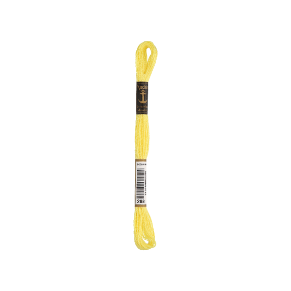 Anchor мулине 8m, лимонно-жёлтый, Хлопок,  цвет 288, 6-ниточный