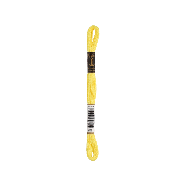 Anchor Sticktwist 8m, giallo canarino, cotone, colore 289, 6 fili
