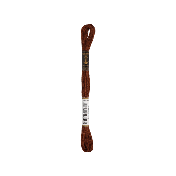 Anchor Sticktwist 8m, marrón, algodón, color 359, 6-hilos