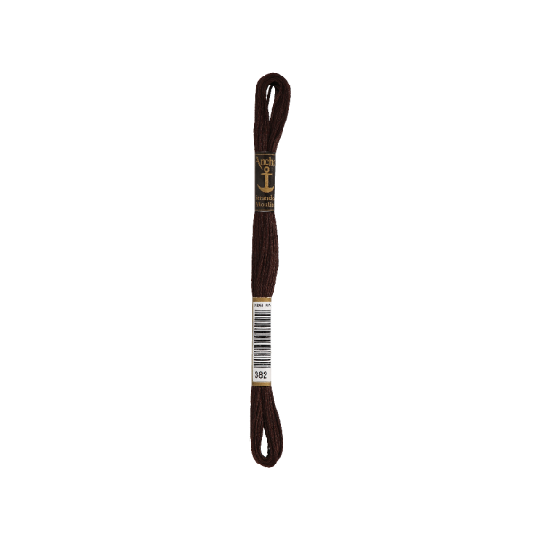 Anchor Sticktwist 8m, ebenholz, Baumwolle, Farbe 382, 6-fädig