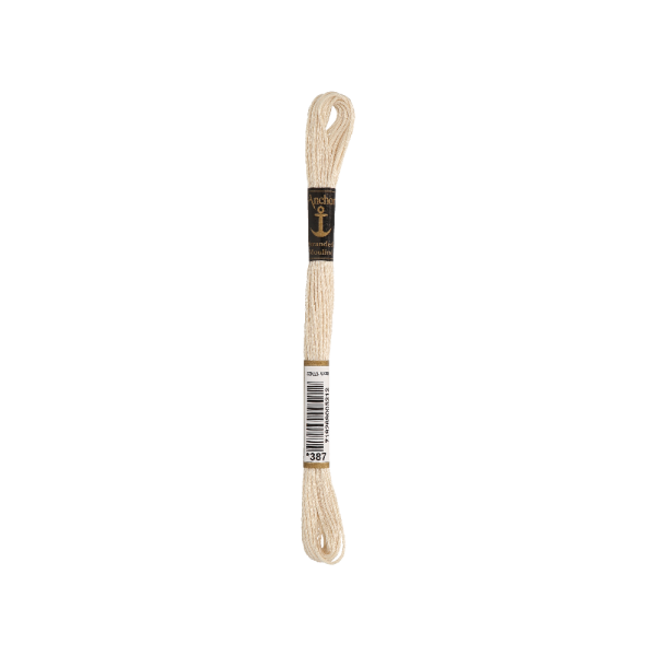 Anchor Sticktwist 8m, creme, Baumwolle, Farbe 387, 6-fädig