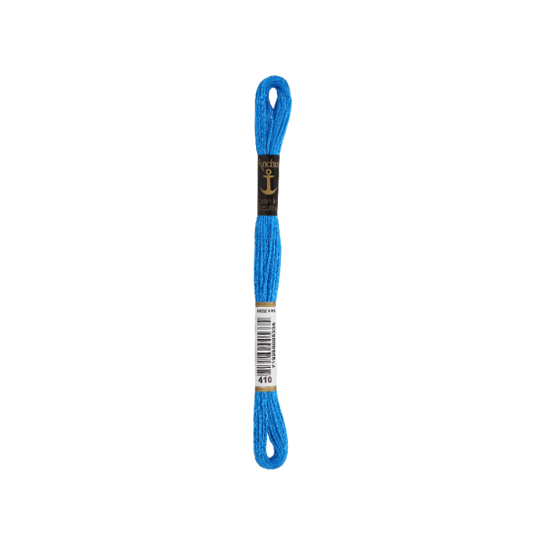 Anchor Bordado twist 8m, bluetuerkis dkl, algodón, color 410, 6-hilo