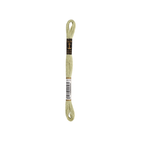 Anchor Sticktwist 8m, linde, Baumwolle, Farbe 842, 6-fädig