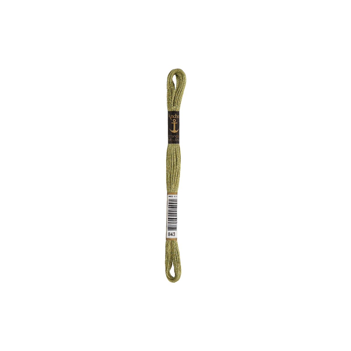 Anchor Torsade 8m, jaune olive, coton, couleur 843, 6 fils