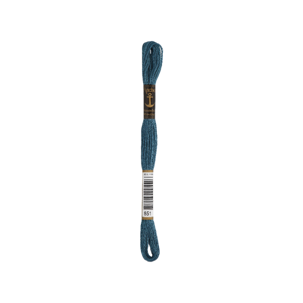 Anchor Torsade 8m, dkl gris-bleu, coton, couleur 851, 6 fils