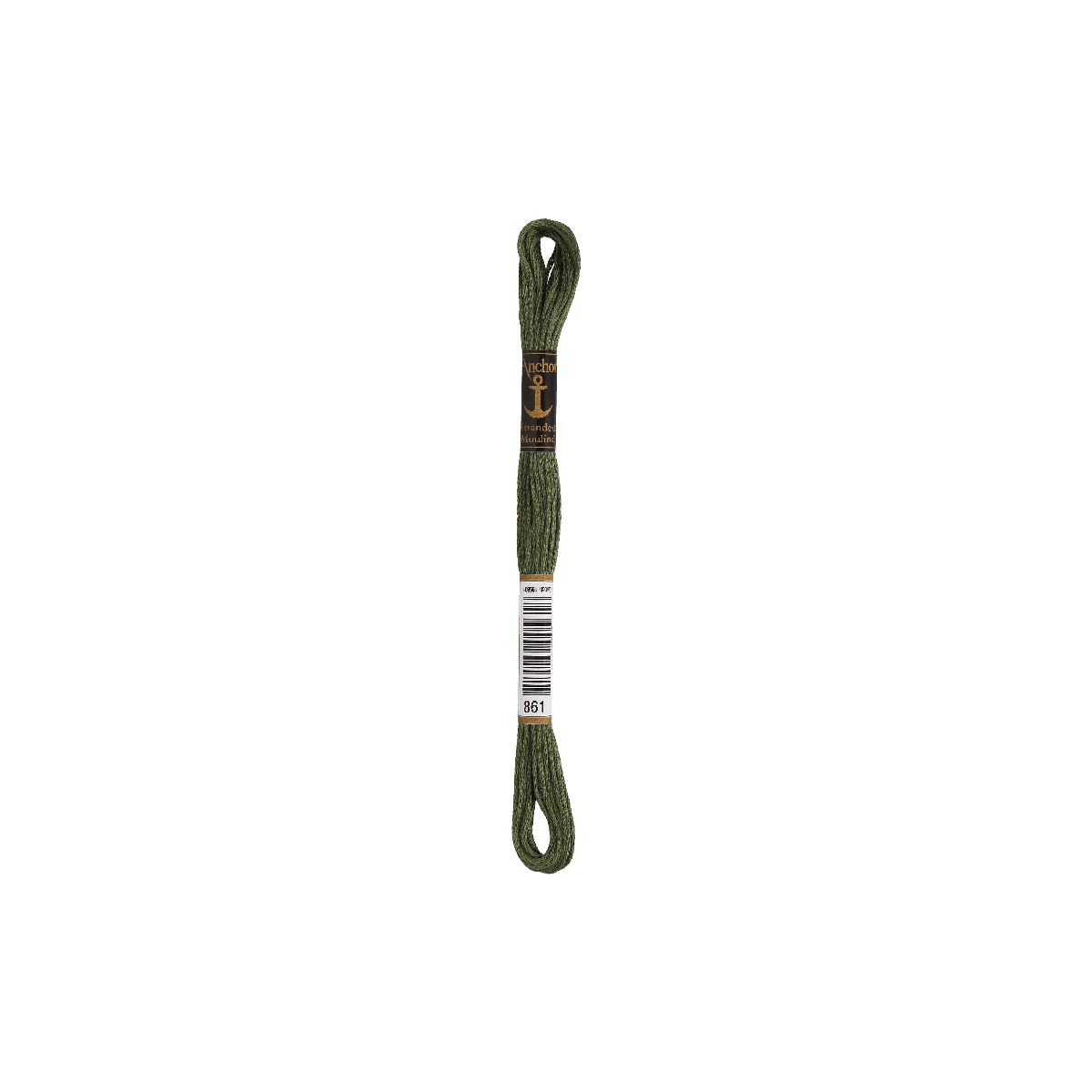 Anchor Sticktwist 8m, oud groen, katoen, kleur 861, 6-draads