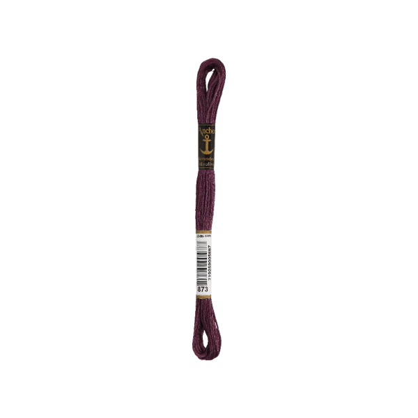 Anchor Sticktwist 8m, aubergine, Baumwolle, Farbe 873, 6-fädig