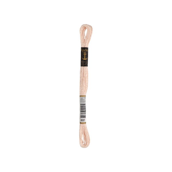 Anchor Sticktwist 8m, blassrosa, Baumwolle, Farbe 892, 6-fädig