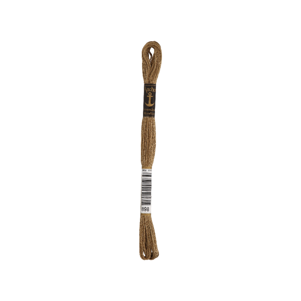 Anchor мулине 8m, дуб коричневый, Хлопок,  цвет 898, 6-ниточный