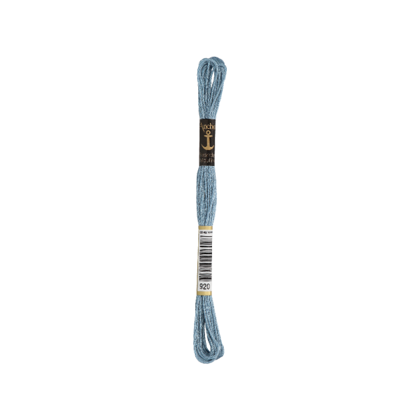 Anchor Bordado twist 8m, gris-azul claro, algodón, color 920, 6-hilos