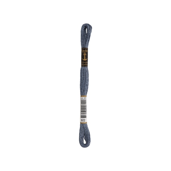 Anchor Bordado twist 8m, azul oscuro-gris, algodón, color 922, 6-hilo