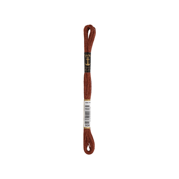 Anchor Sticktwist 8m, chocolade, katoen, kleur 936, 6-draads