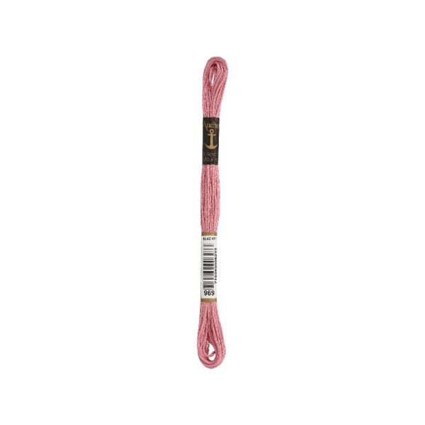 Anchor 8m, rosa antico, cotone, colore 969, 6 fili