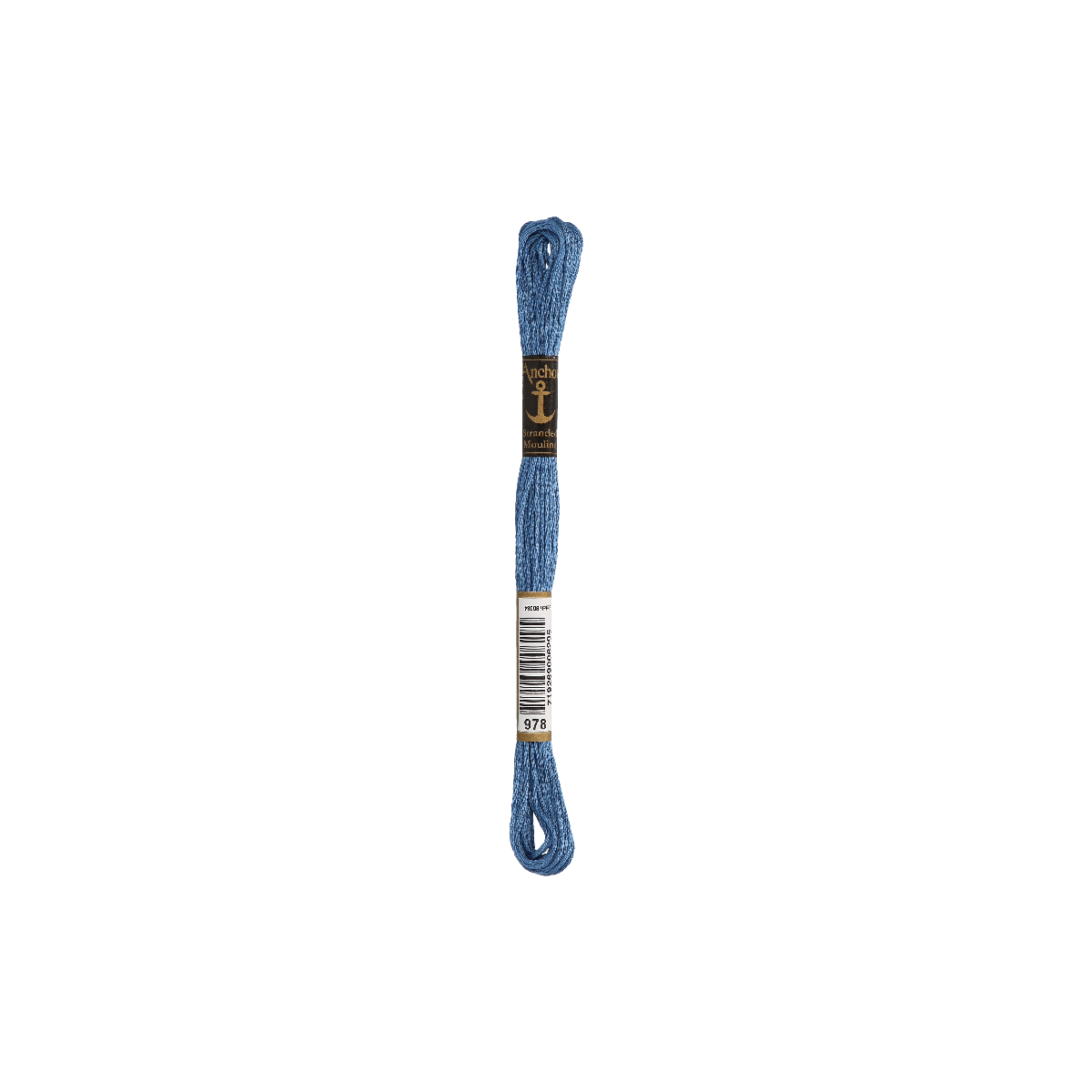 Anchor Torsade 8m, bleu acier, coton, couleur 978, 6 fils