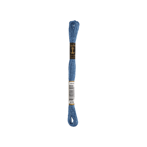 Anchor Sticktwist 8m, azul acero, algodón, color 978, 6-hilo