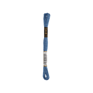 Anchor Torsade 8m, bleu acier, coton, couleur 978, 6 fils