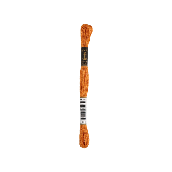 Anchor Torsade de broderie 8m, marron-orange, coton, couleur 1001, 6 fils