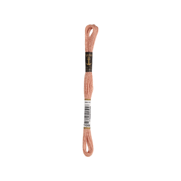 Anchor мулине 8m, коричневый розовый светлый, Хлопок,  цвет 1008, 6-ниточный