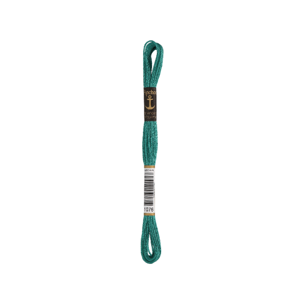 Anchor Sticktwist 8m, giftgruen dunkel, Baumwolle, Farbe 1076, 6-fädig