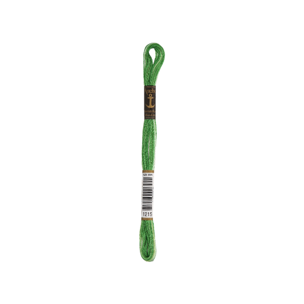 Anchor Sticktwist 8m, grasgroene omber, katoen, kleur 1215, 6-draads