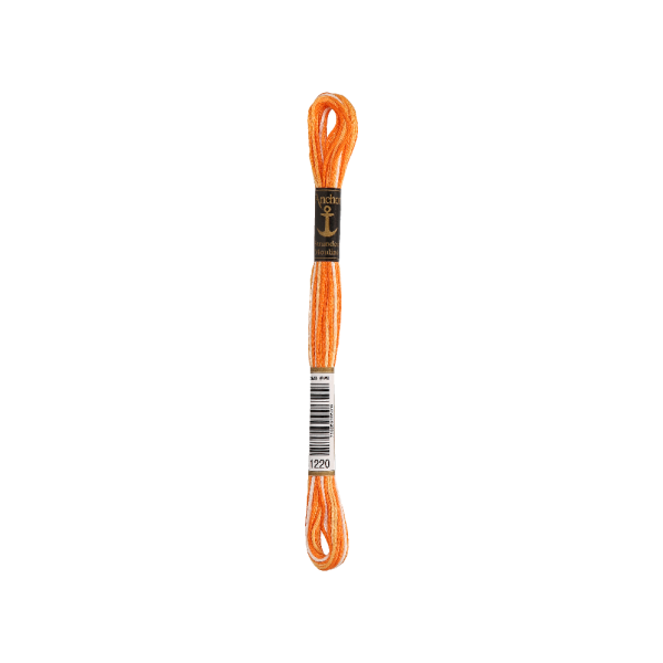 Anchor Torsade de broderie 8m, orange ombre, coton, couleur 1220, 6 fils