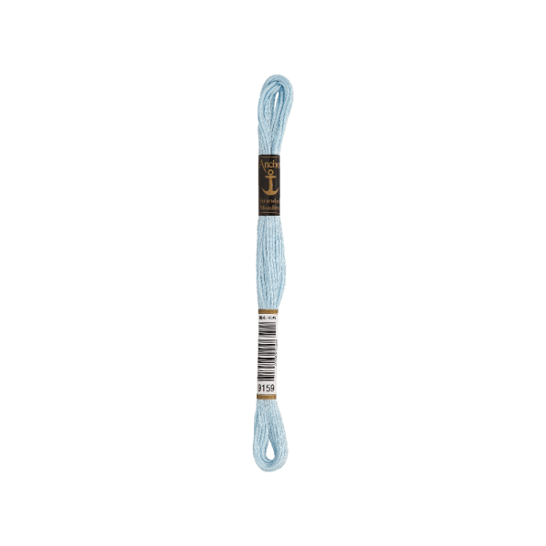 Anchor Sticktwist 8m, zacht blauw, katoen, kleur 9159, 6-draads