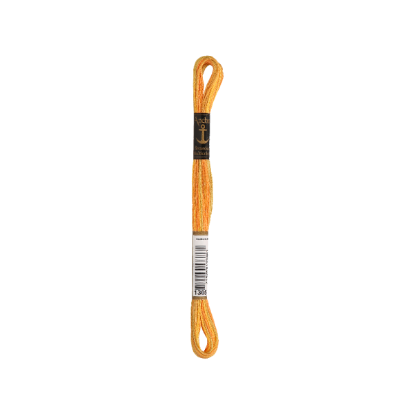 Anchor Sticktwist Multi 8m, gelb,sunrise, Baumwolle, Farbe 1305, 6-fädig
