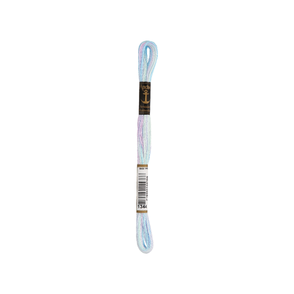 Anchor Sticktwist Multi 8m, lichtblauw/roze, karib, katoen, kleur 1344, 6-draads