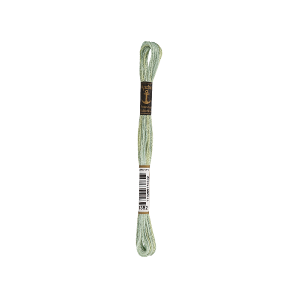 Anchor Torsade adhésive Multi 8m, vert menthe mélangé, coton, couleur 1352, 6 fils