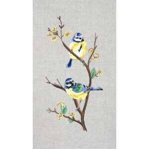 Набор для вышивания гладью "Синяя птица", рисунок предварительно нарисован