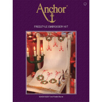 Anchor stamped Satin Stitch kit Table runner "Three Wreaths", DIY