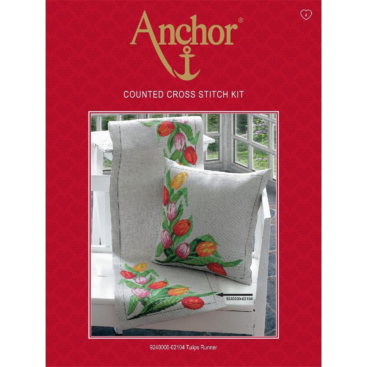 Anchor Set punto croce "Table runner tulips",...
