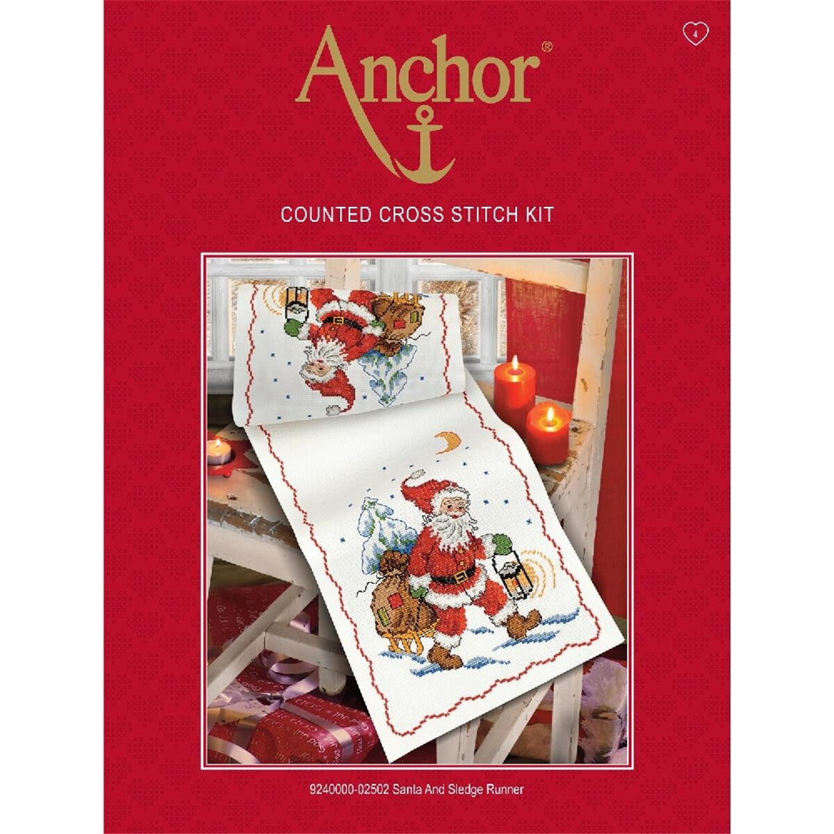 Anchor Kreuzstich-Set "Tischläufer Santa /...
