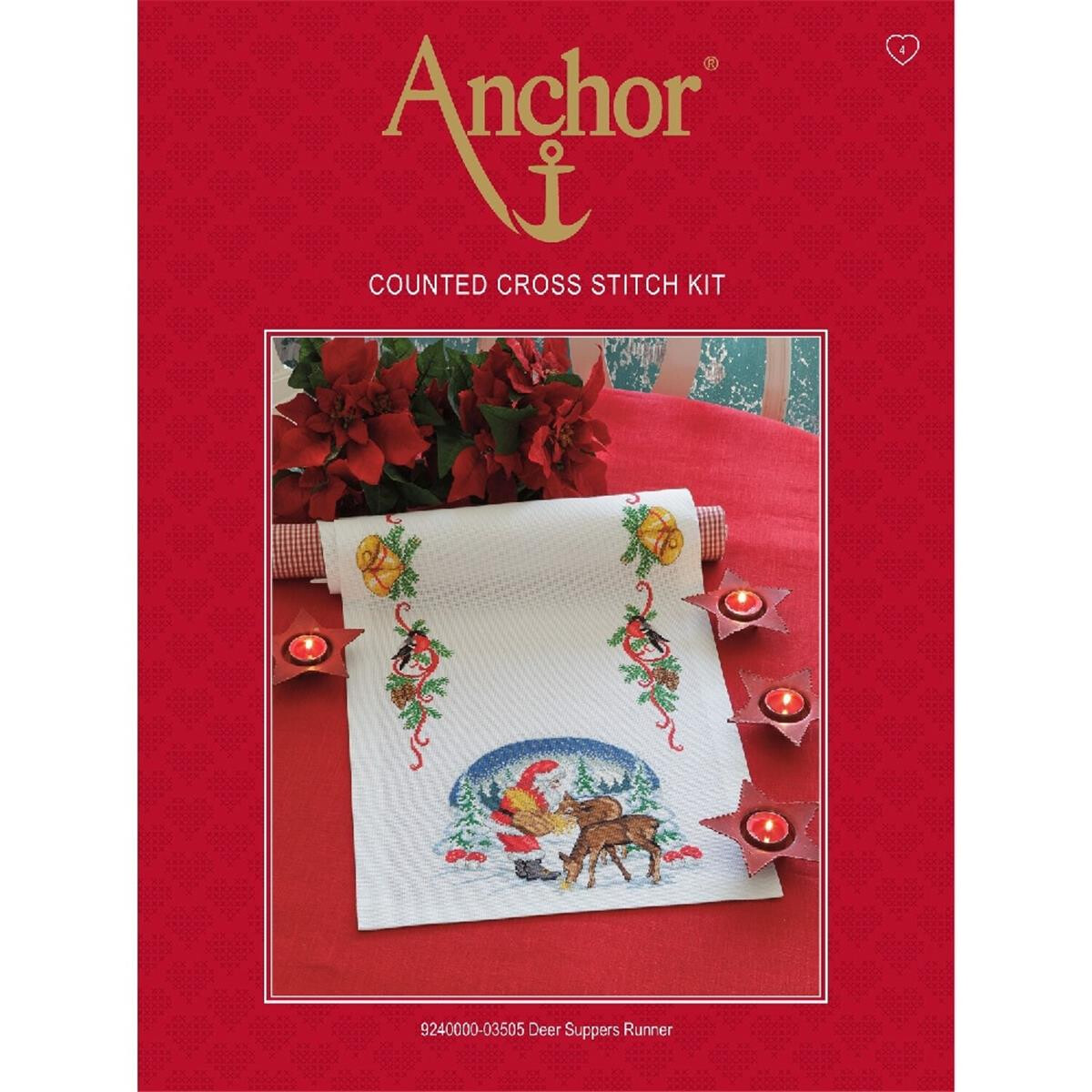 Anchor counted Cross Stitch kit Table runner "Deer...