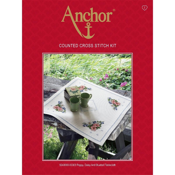 Набор для вышивания крестом Anchor "Скатерть Sweet Briar & Bluebell", счетная схема