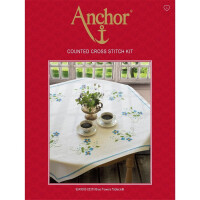 Anchor Kreuzstich-Set "Tischdecke Blaue Blumen", Zählmuster