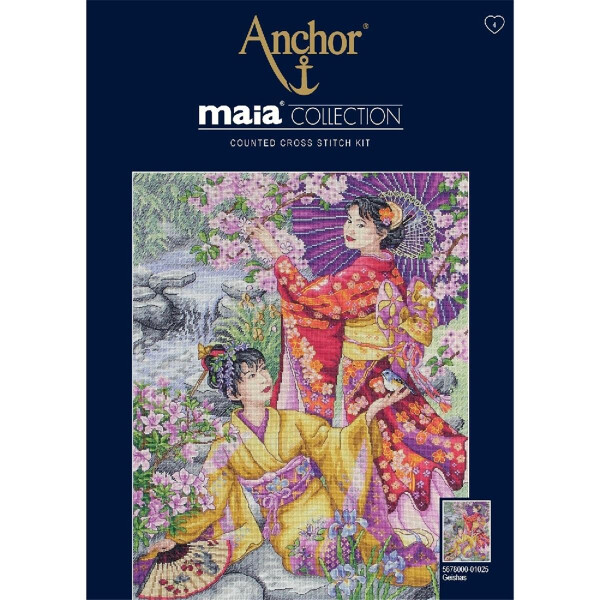 Anchor Collection Maia Set de point de croix "Geishas", modèle de comptage