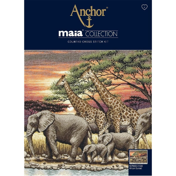 Anchor Maia Collectie Kruissteekset "Afrikaanse Zonsondergang", telpatronen