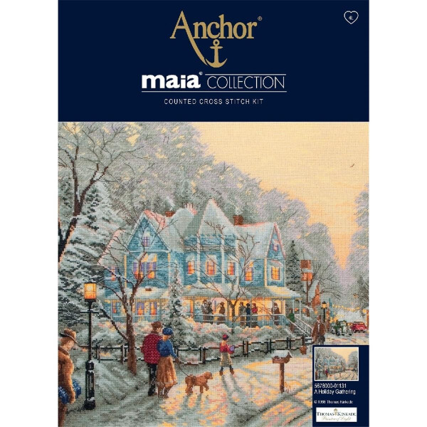 Anchor Maia Collection набор для вышивания крестиком "A Holiday Gathering", счетная схема