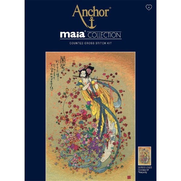 Anchor Collection Maia, set de point de croix "Déesse de la Prospérité", modèle de point de comptage