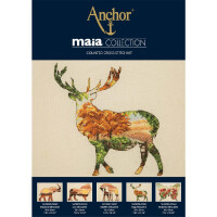 Anchor Collection Maia Set de point de croix "Silhouette de cerf", modèle de comptage