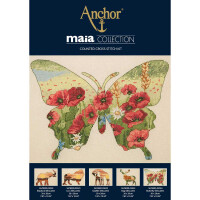 Anchor Collection Maia Set de point de croix "Silhouette de papillon", modèle de comptage