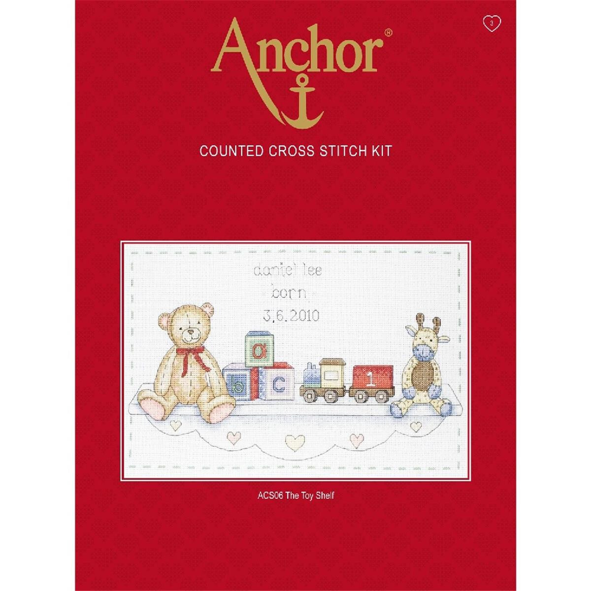 Anchor counted Cross Stitch kit "The Toy Shelf Birth...