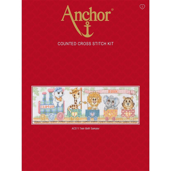 Набор для вышивания крестом Anchor "Train Birth Sampler", счетные схемы