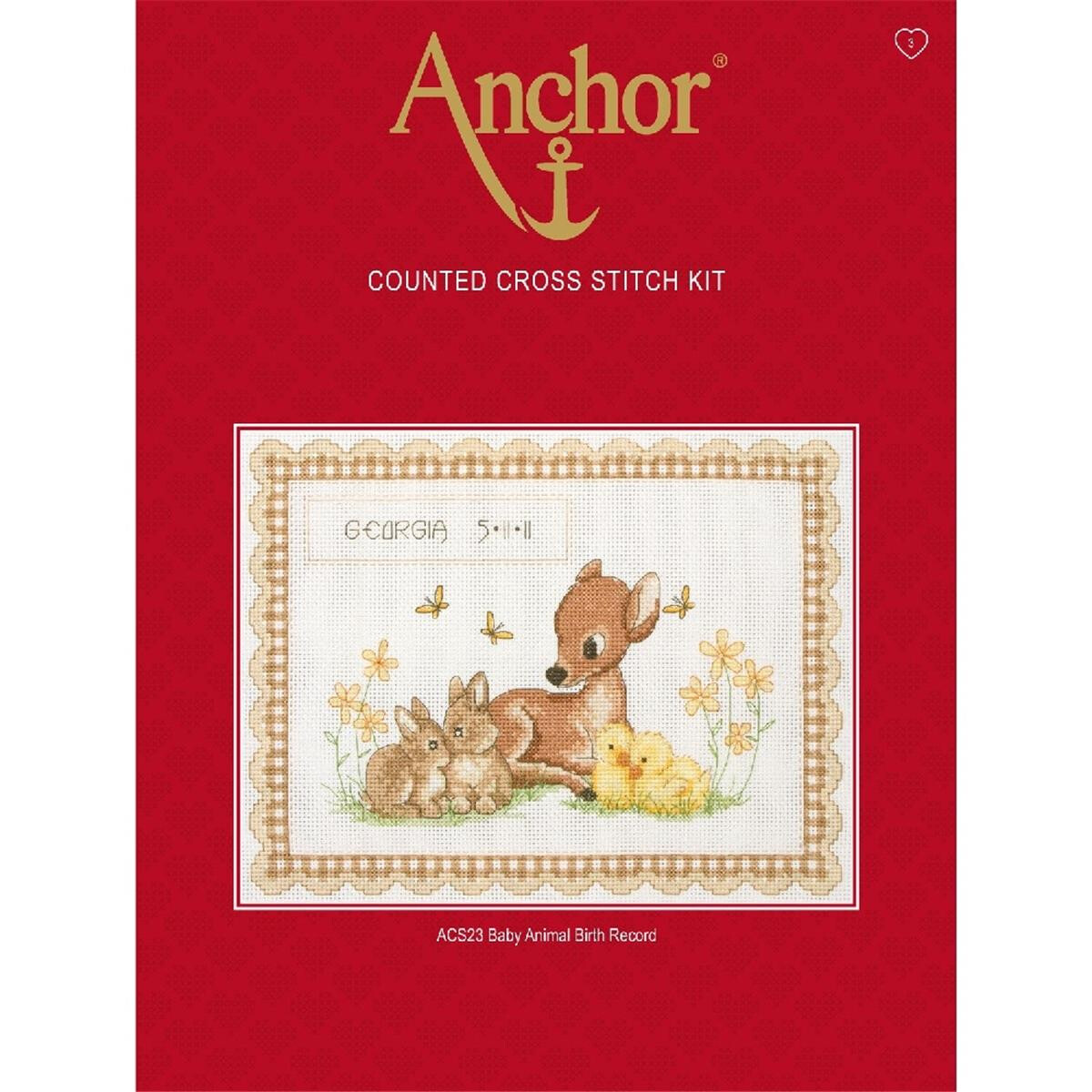 Anchor counted Cross Stitch kit "Baby Animal Birth...